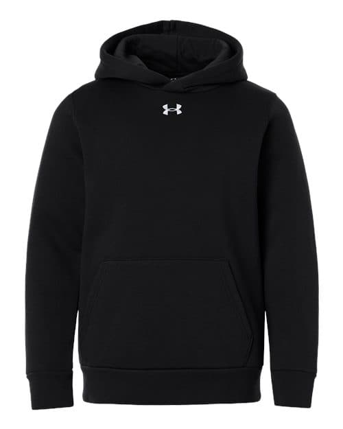 Under Armour Youth Team Icon Fleece Hooded Sweatshirt in Black/ White