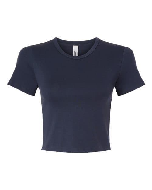American Apparel Women's Baby Rib Fitted Cropped Tee