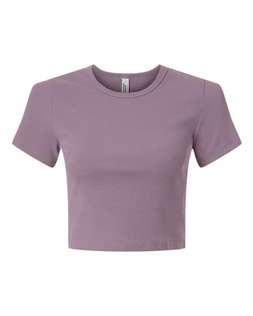 American Apparel Women's Baby Rib Fitted Cropped Tee