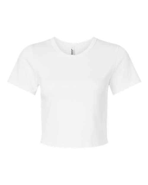 American Apparel Women's Baby Rib Fitted Cropped Tee