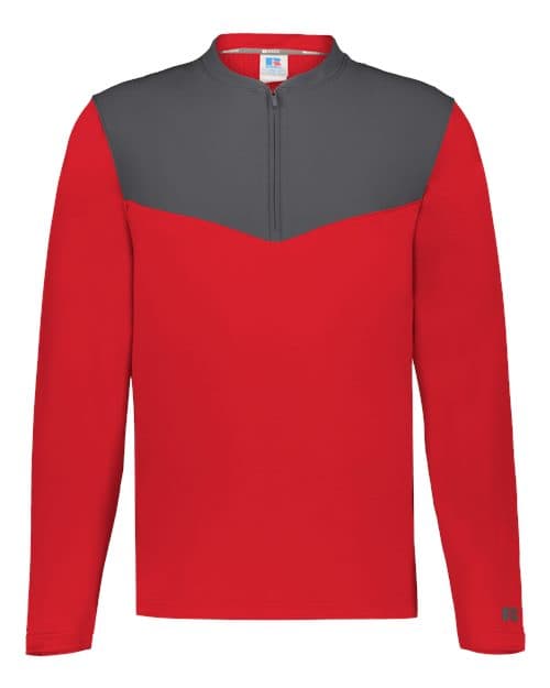 Russell Athletic Unisex Sideline Grid Fleece Quarter-Zip Pullover