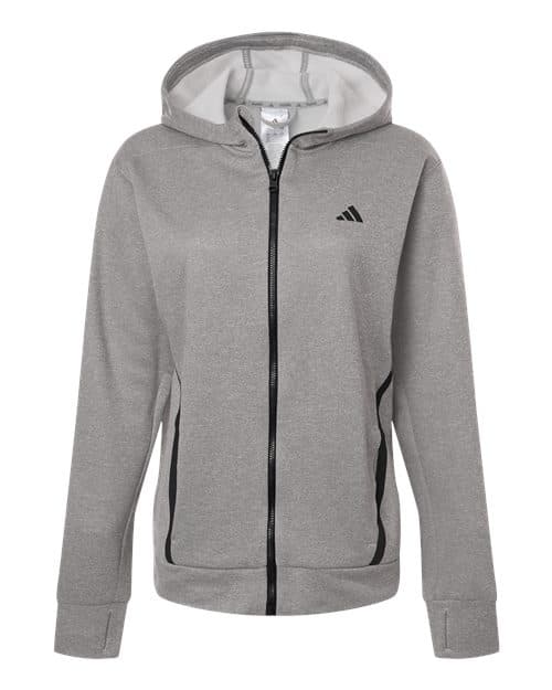 Adidas Women's Game & Go Fleece Full-Zip Hooded Sweatshirt