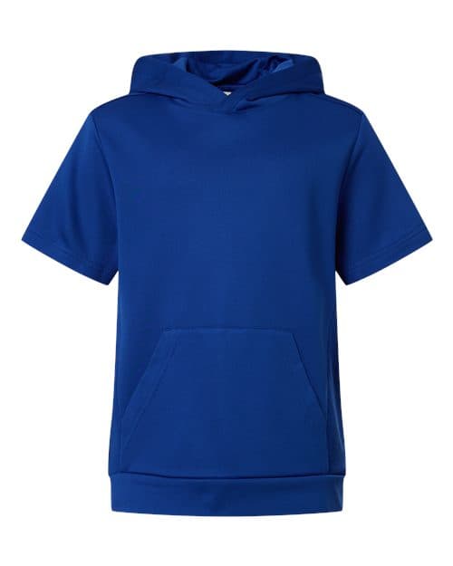 Team 365 Youth Squad Tech Fleece Hooded Short-Sleeve Sweatshirt