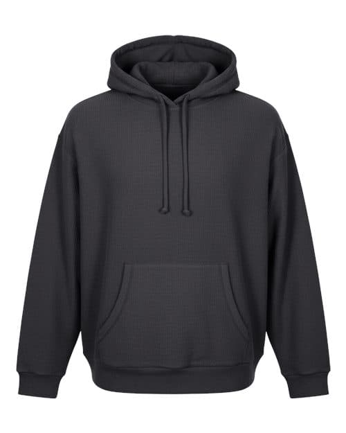 Boxercraft Unisex Corded Pullover Hooded Sweatshirt in Black