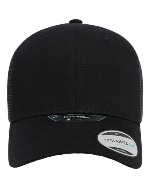YP Classics NU Retro Trucker Cap in Black