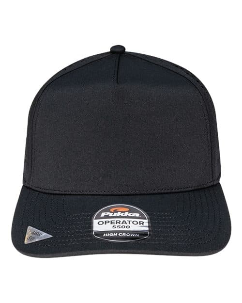 Pukka Operator Perforated Five-Panel Cap in Black