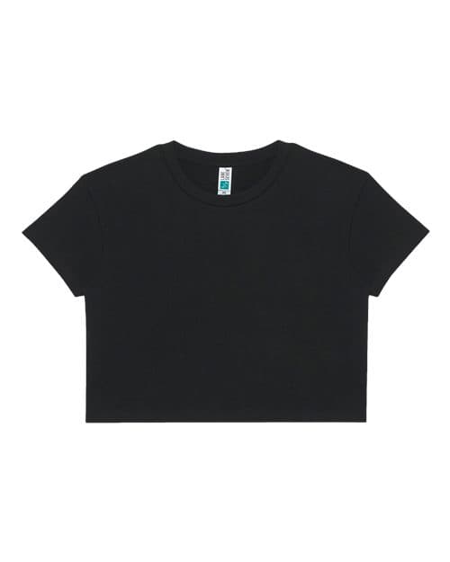 Lane Seven Women's Garment-Dyed Urban Cropped Tee in Pigment Black