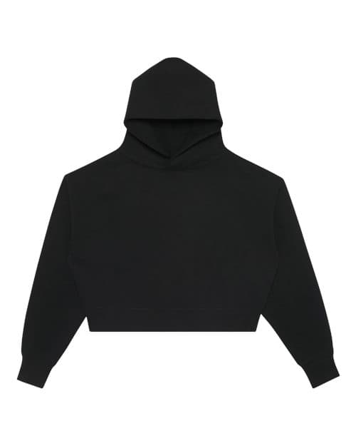 Lane Seven Women's Relaxed Cropped Hoodie Sweatshirt in Black