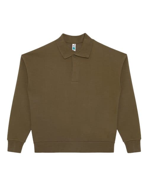 Lane Seven Unisex Element Polo Collar Crewneck Sweatshirt