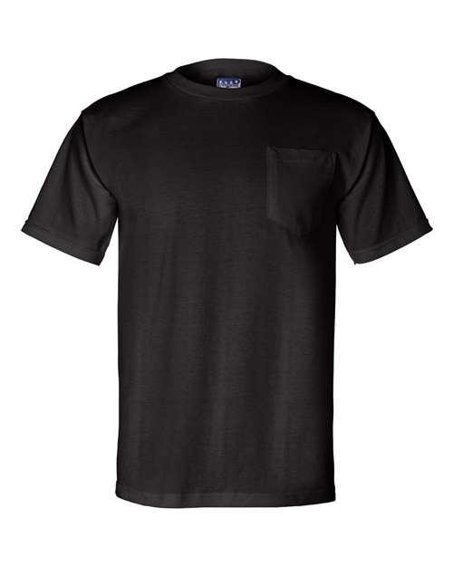 Bayside Unisex Union-Made Pocket T-Shirt in Black