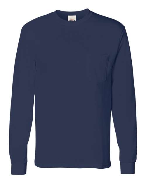 Hanes Unisex Authentic Long Sleeve Pocket T-Shirt