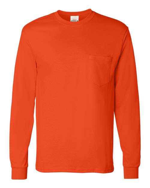 Hanes Unisex Authentic Long Sleeve Pocket T-Shirt