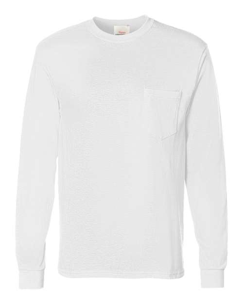 Hanes Unisex Authentic Long Sleeve Pocket T-Shirt