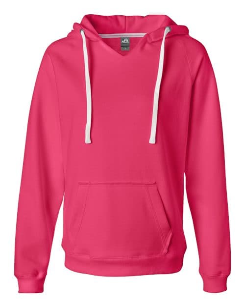 J. America Women's Sueded V-Neck Hooded Sweatshirt