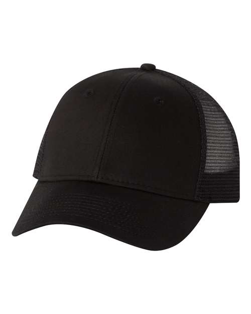 Valucap Mesh-Back Twill Trucker Cap in Black