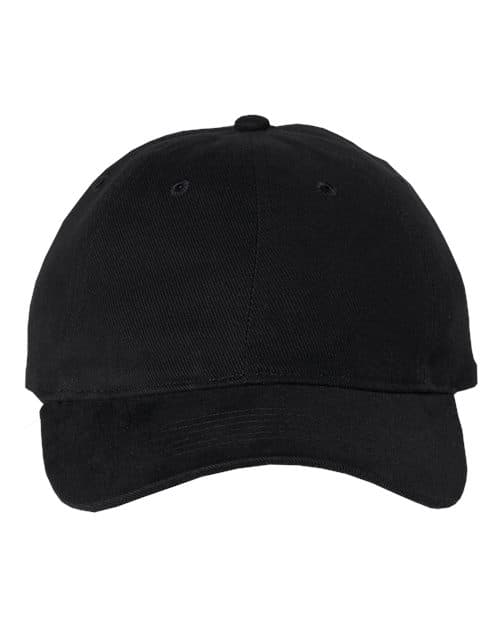 Valucap Heavy Brushed Twill Unstructured Cap in Black