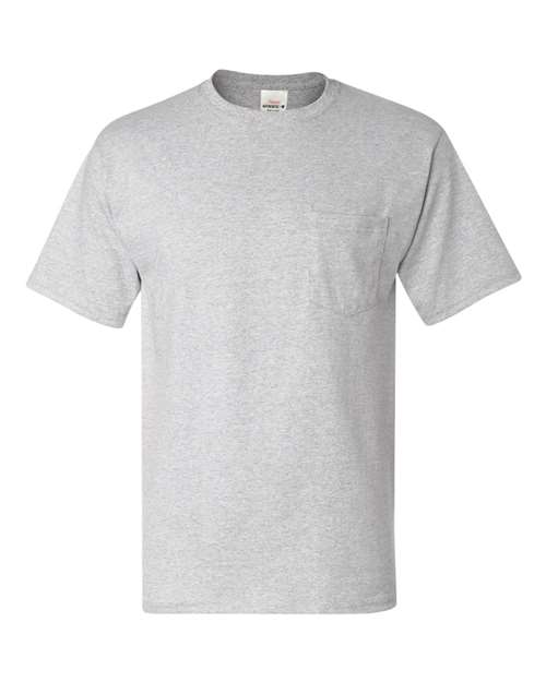 Hanes Unisex Authentic Pocket T-Shirt in Ash