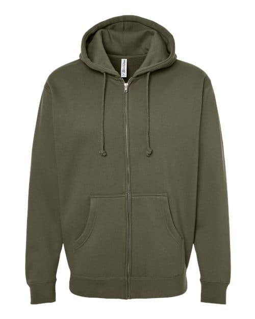 Independent Trading Co. Unisex Heavyweight Full-Zip Hooded Sweatshirt in Army