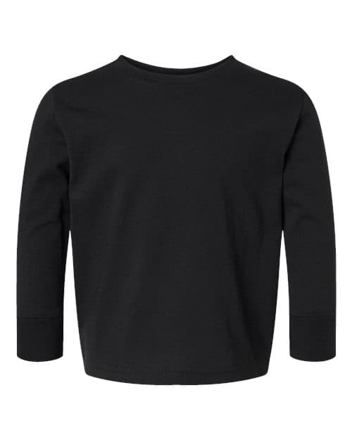 Rabbit Skins Toddler Cotton Jersey Long Sleeve Tee in Black