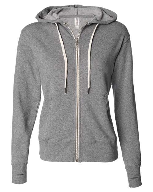 Independent Trading Co. Unisex Heathered French Terry Full-Zip Hooded Sweatshirt