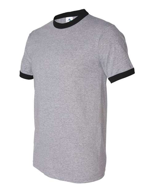 Augusta Sportswear Unisex 50/50 Ringer T-Shirt in Athletic Heather/ Black