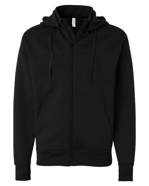 Independent Trading Co. Unisex Poly-Tech Full-Zip Hooded Sweatshirt