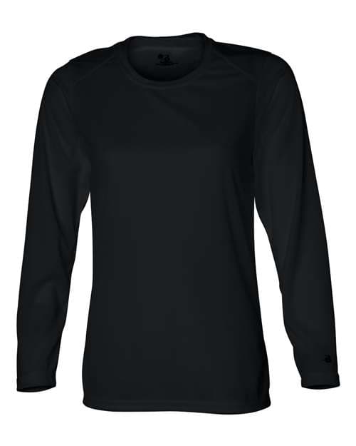 Badger Women's B-Core Long Sleeve T-Shirt in Black