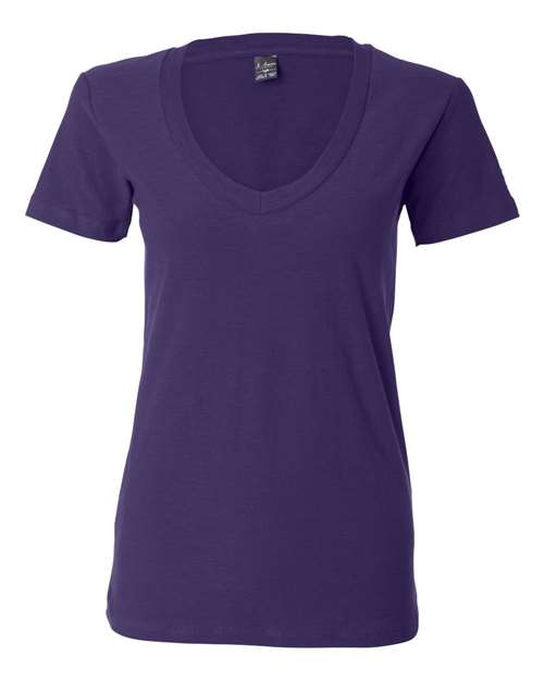 J. America Women's V-Neck Slub T-Shirt