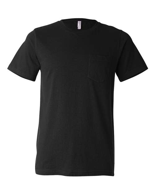 BELLA + CANVAS Men's Jersey Pocket Tee in Black