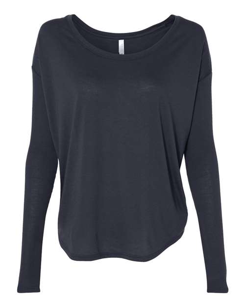BELLA + CANVAS Women’s Flowy 2x1 Ribbed Long Sleeve Tee