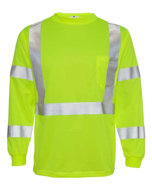 Kishigo Unisex Long Sleeve Class 3 T-Shirt in Lime
