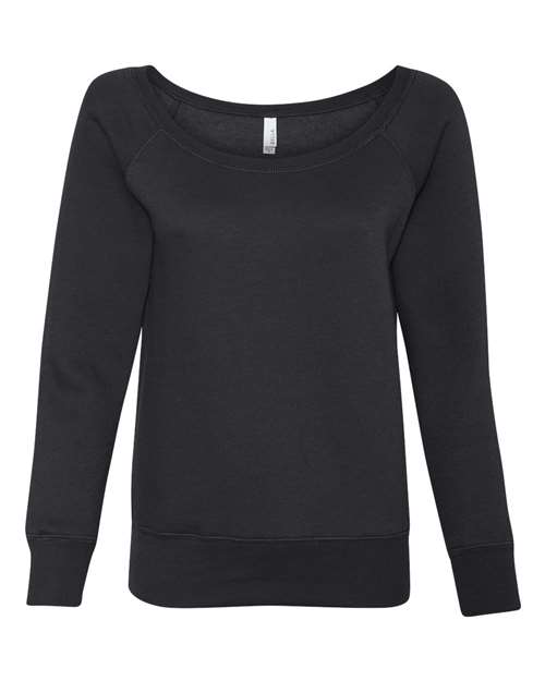BELLA + CANVAS Women’s Sponge Fleece Wide Neck Sweatshirt in Black