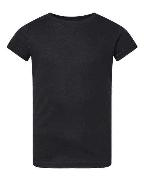 Rabbit Skins Toddler Girls Fine Jersey Tee in Black