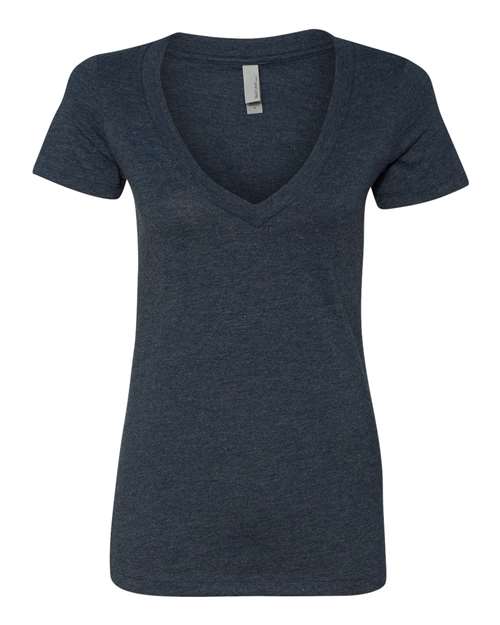 Next Level Women’s CVC Deep V-Neck T-Shirt in Midnight Navy