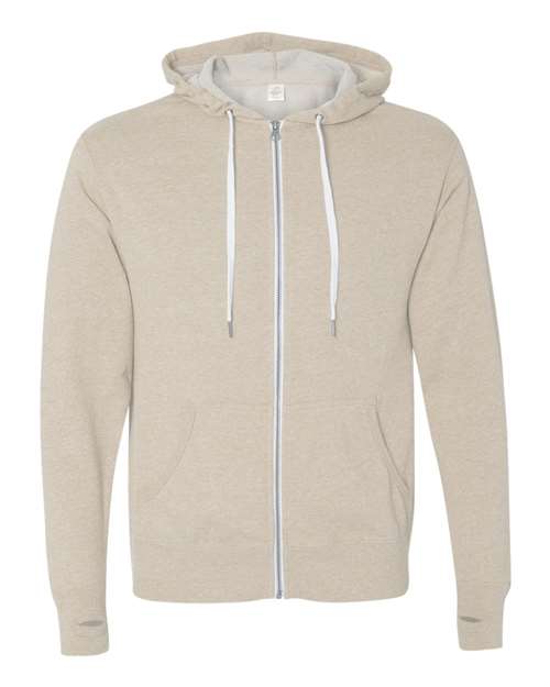 Independent Trading Co. Unisex Heathered French Terry Full-Zip Hooded Sweatshirt
