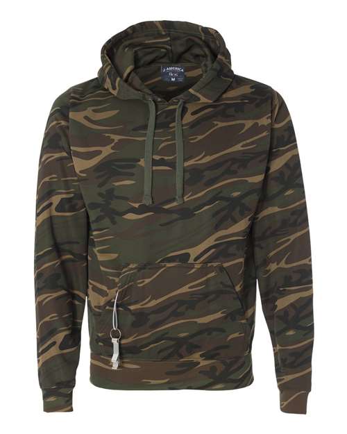 J. America Men's Polyester Tailgate Hooded Sweatshirt in Camo