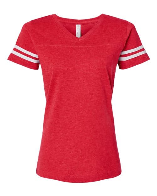 LAT Women's Football V-Neck Fine Jersey Tee