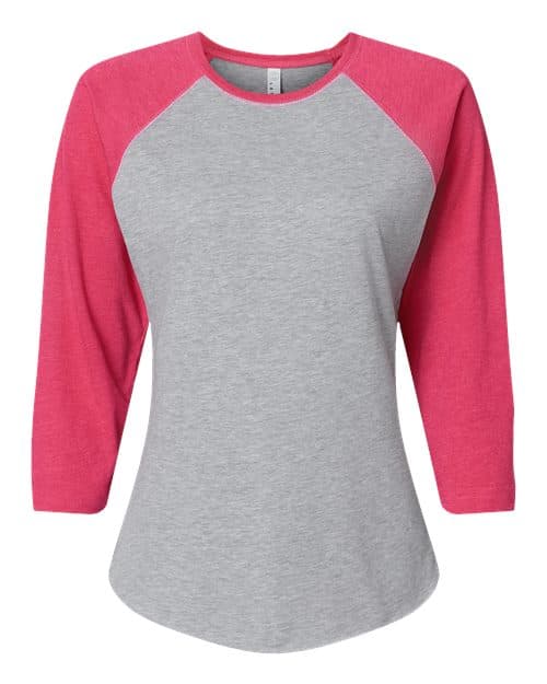 LAT Women's Baseball Fine Jersey Three-Quarter Sleeve Tee