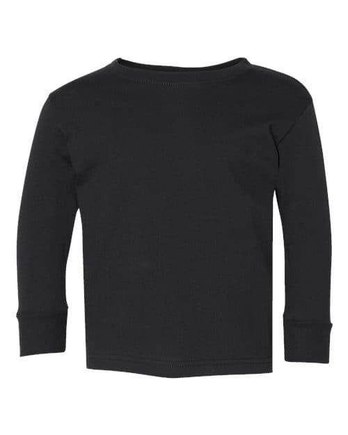 Rabbit Skins Toddler Fine Jersey Long Sleeve Tee in Black