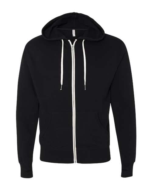 Independent Trading Co. Unisex Heathered French Terry Full-Zip Hooded Sweatshirt in Black