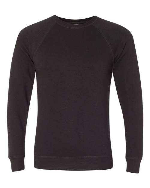 Independent Trading Co. Unisex Special Blend Raglan Crewneck Sweatshirt in Black