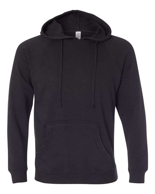 Independent Trading Co. Unisex Special Blend Raglan Hooded Sweatshirt in Black