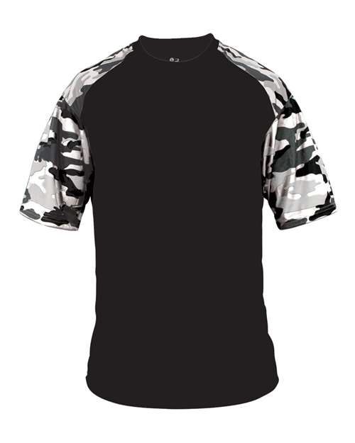 Badger Youth Camo Sport T-Shirt in Black/ White Camo