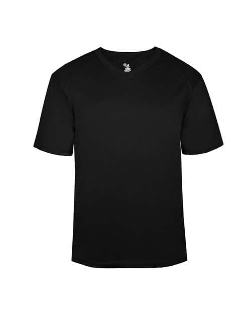 Badger Youth B-Core V-Neck T-Shirt in Black
