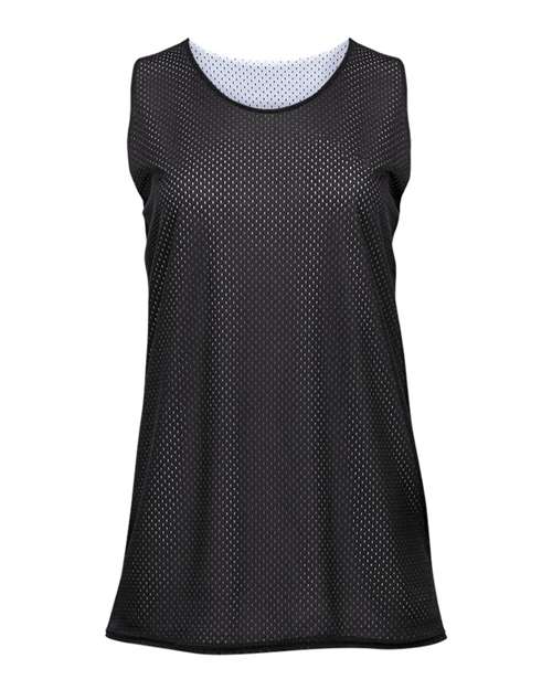 Badger Women's Pro Mesh Reversible Tank Top in Black/ White