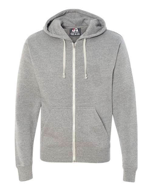 J. America Men's Triblend Full-Zip Hooded Sweatshirt