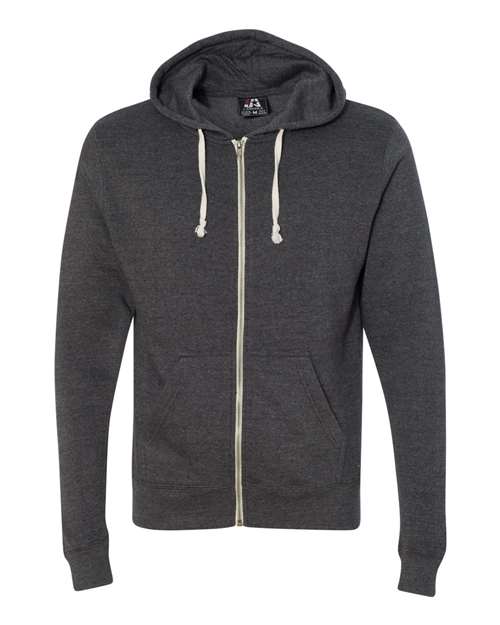 J. America Men's Triblend Full-Zip Hooded Sweatshirt