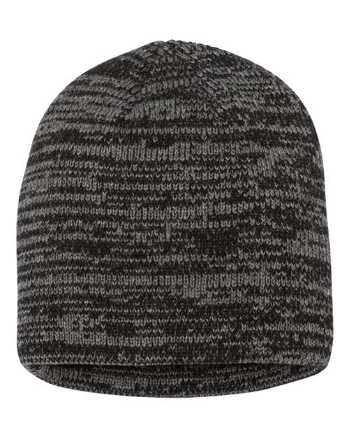 Sportsman 8" Marled Beanie in Black/ Dark Grey