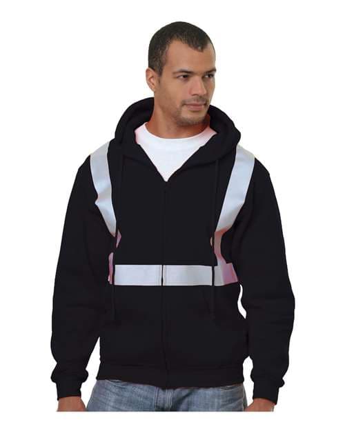 Bayside Men's USA-Made Hi-Visibility Full-Zip Hooded Sweatshirt