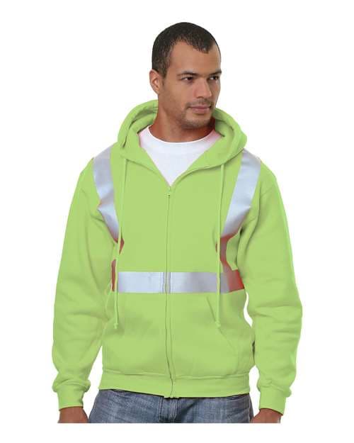 Bayside Men's USA-Made Hi-Visibility Full-Zip Hooded Sweatshirt